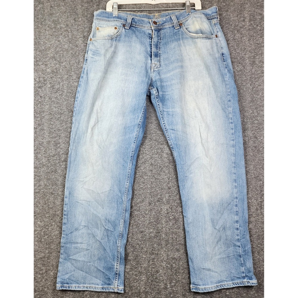 True Craft Relaxed Fit Jeans Mens 36x30 Light Wash Blue Denim 9989